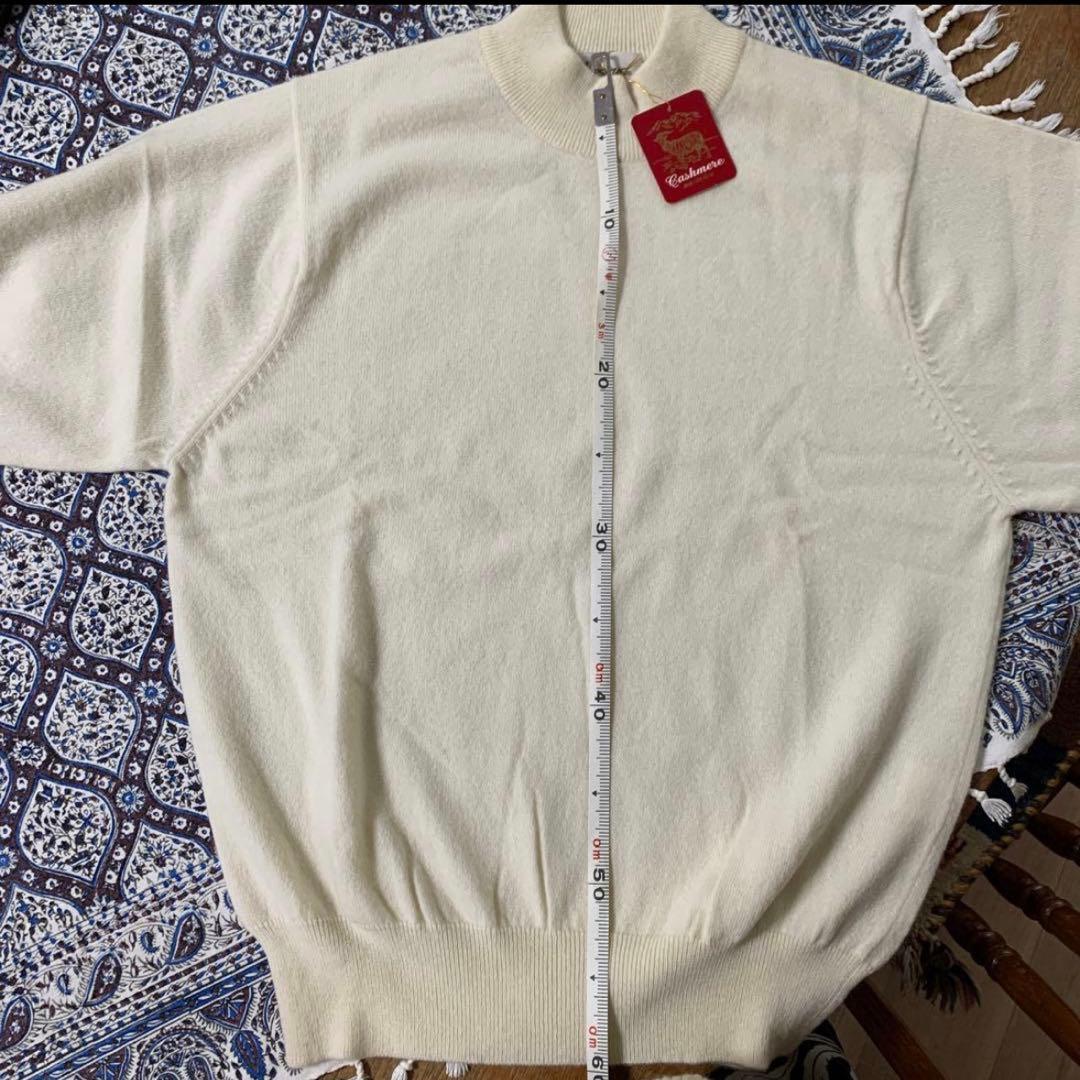 新品　カシミヤ100% カーディガン　ニット　アンサンブル　イエロー　L