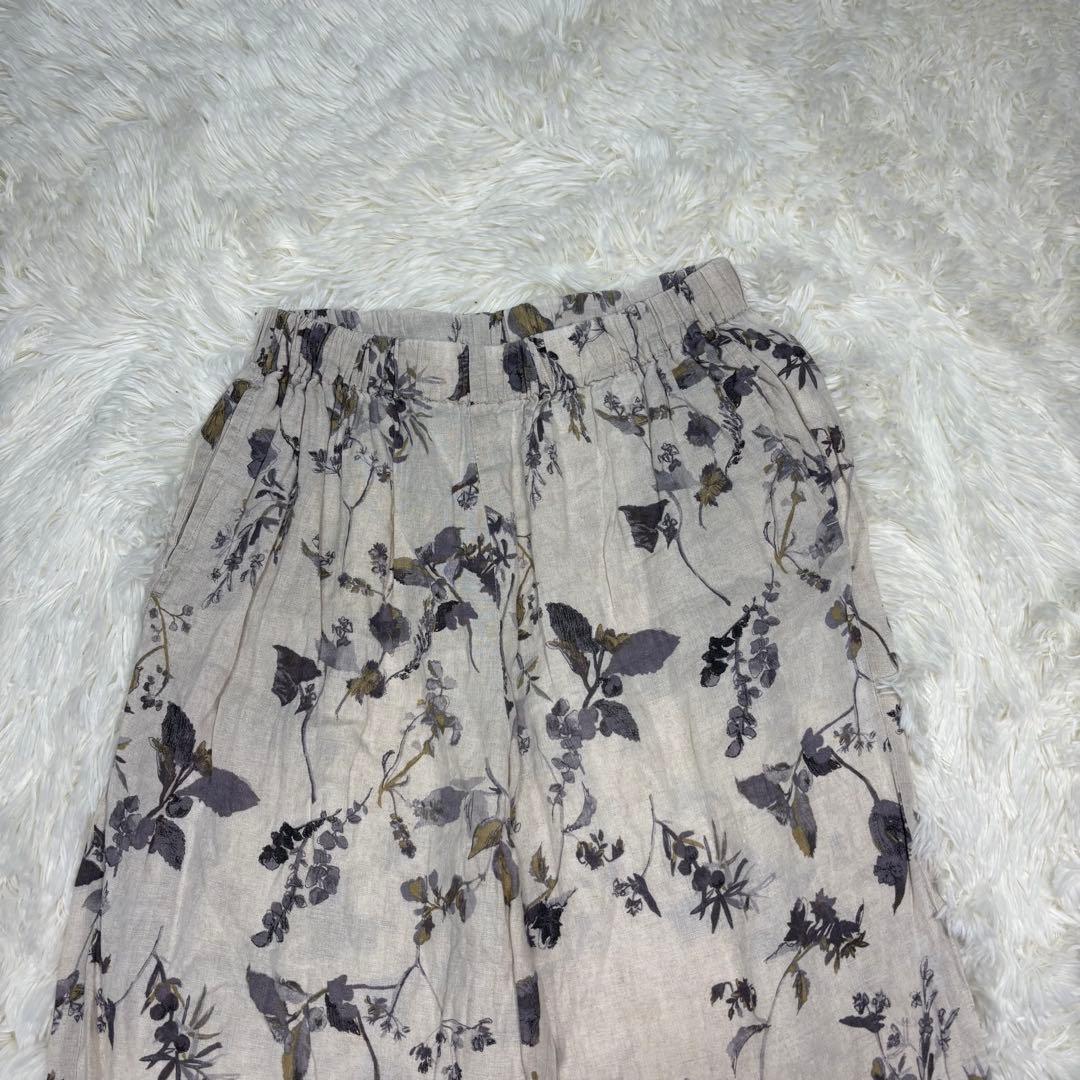 梅ひじき　かぐれ　リネンプリントイージーパンツ