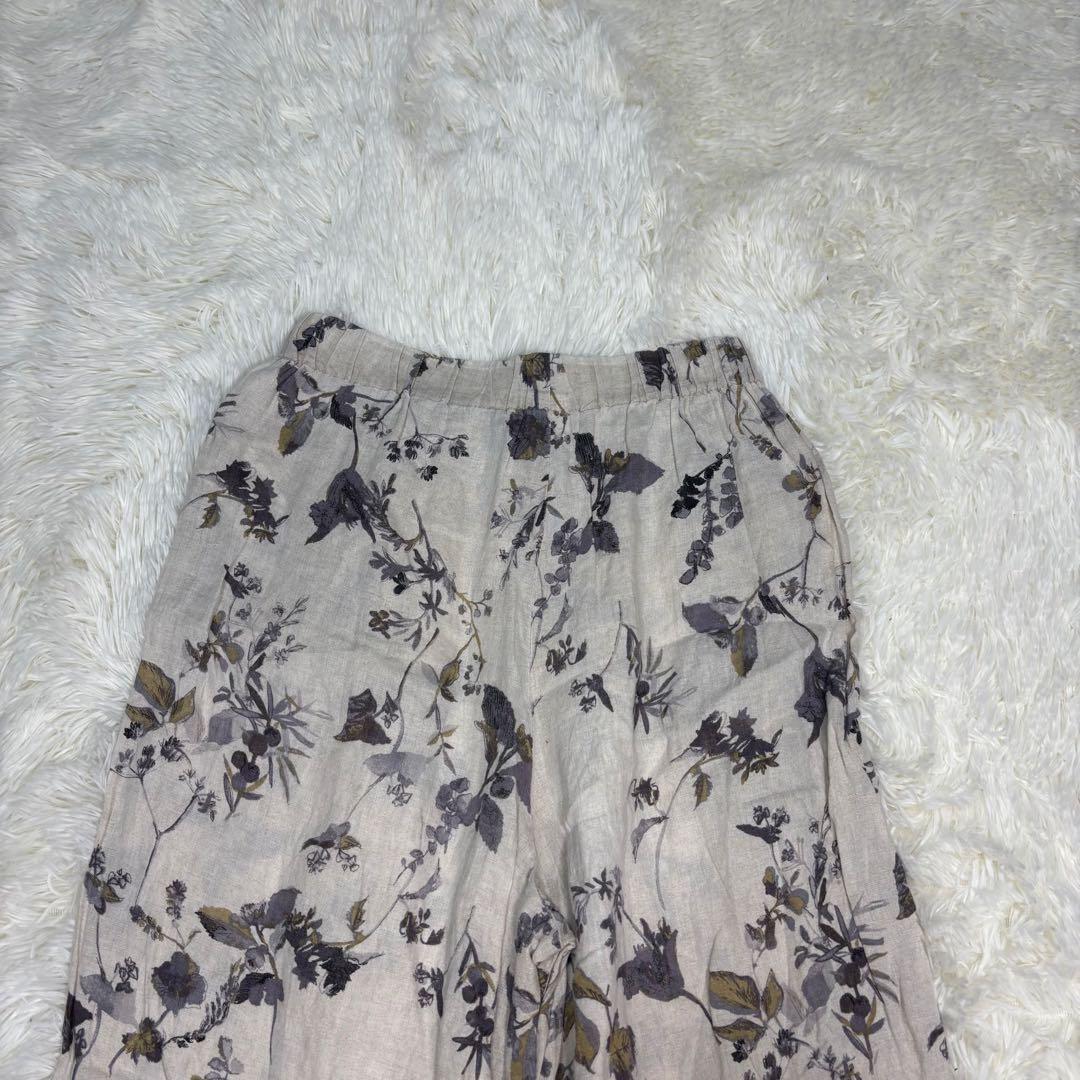 梅ひじき　かぐれ　リネンプリントイージーパンツ