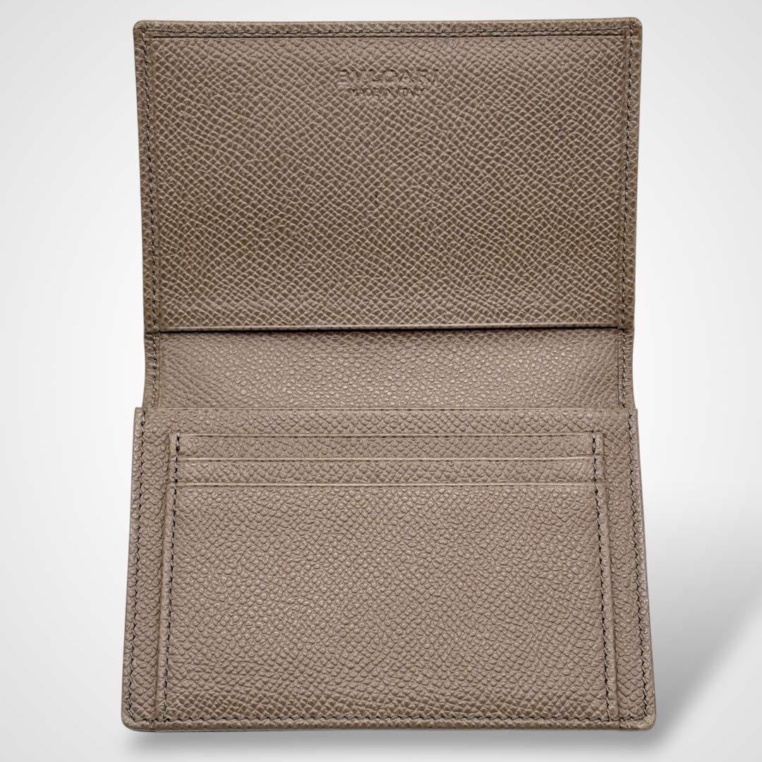 極美品✨BVLGARI ブルガリ 名刺入れ レザー グレージュ 本革 ビジネス