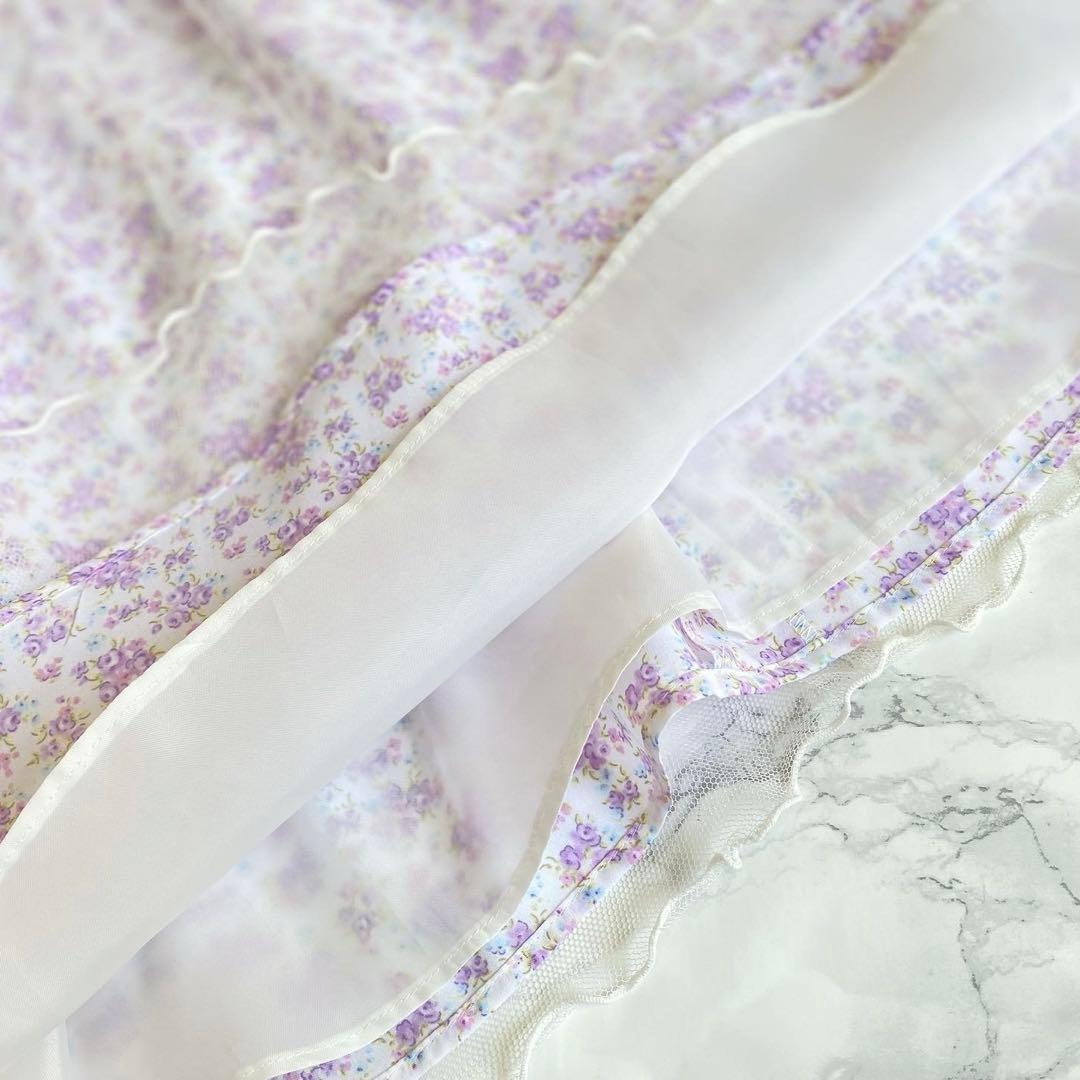 大人気！パープル×小花柄 120＊女の子フォーマル入学 結婚式 ランドセル