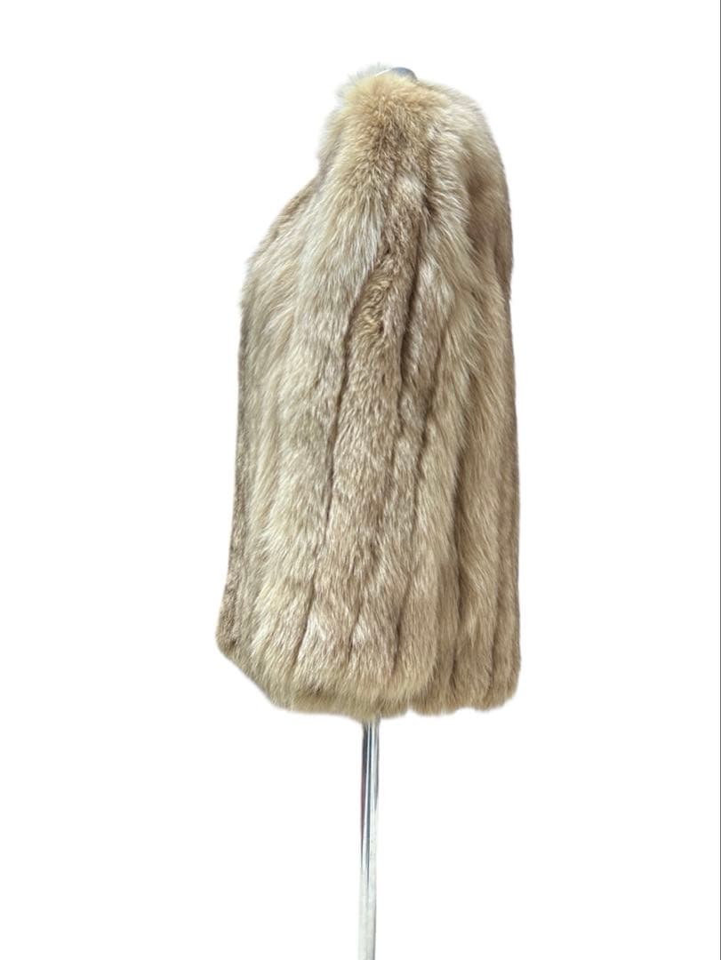 極美品 SAGAFOX ライトブラウン フォックス ファーコート リアル 本毛皮