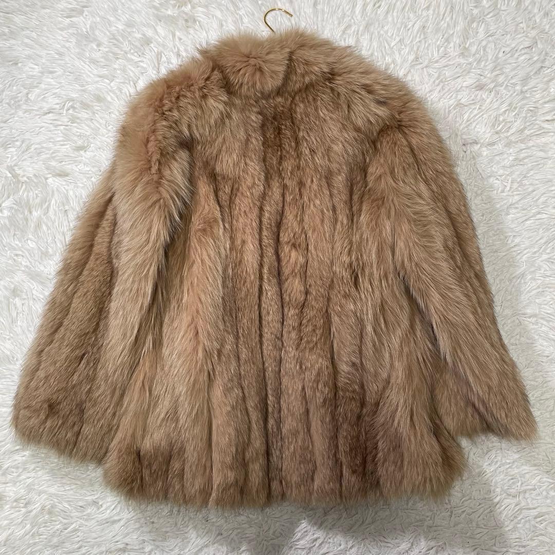 極美品 SAGAFOX ライトブラウン フォックス ファーコート リアル 本毛皮