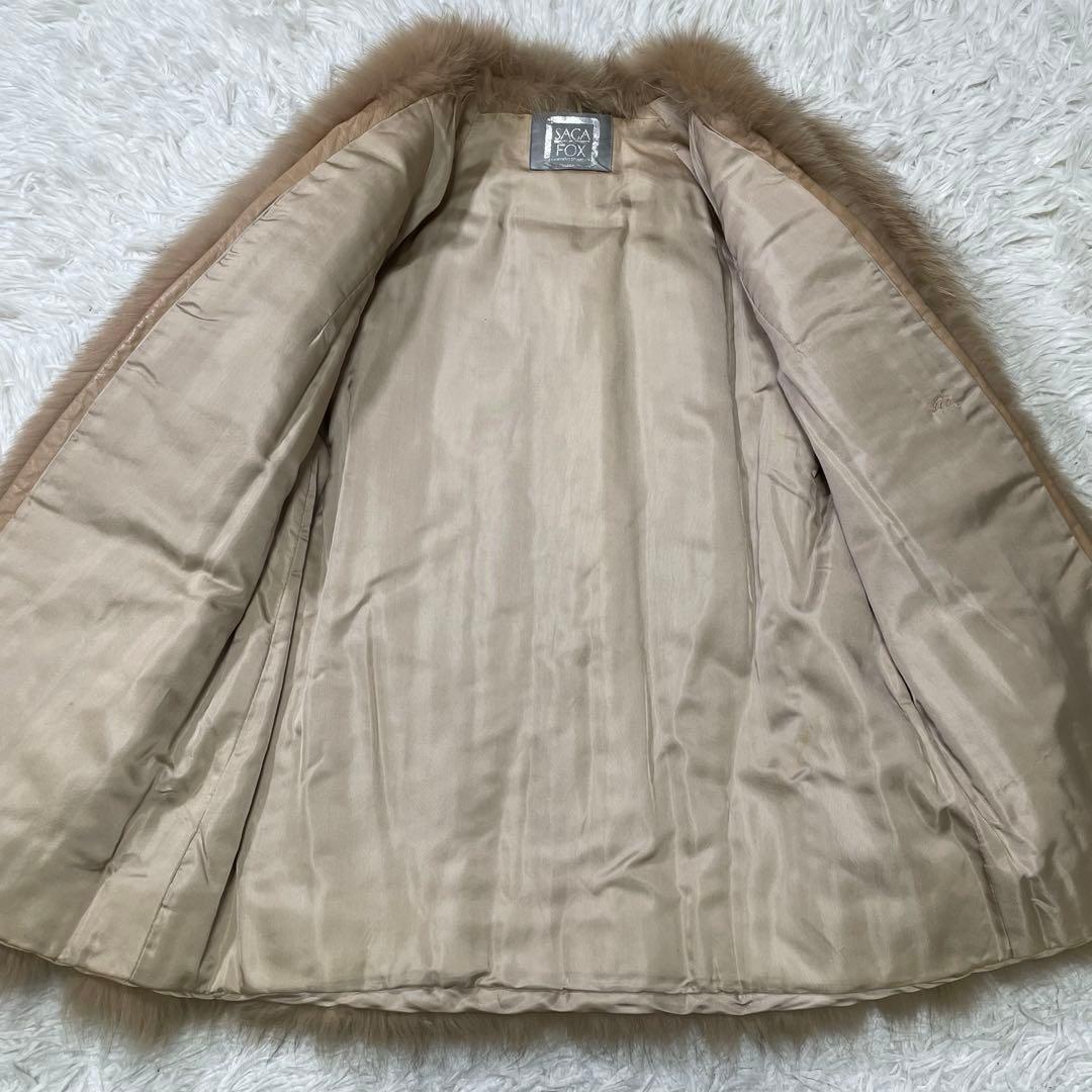 極美品 SAGAFOX ライトブラウン フォックス ファーコート リアル 本毛皮