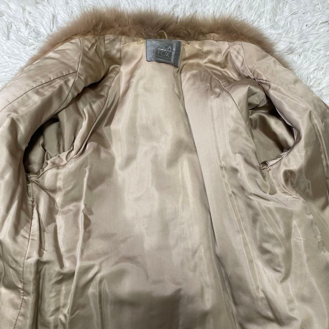 極美品 SAGAFOX ライトブラウン フォックス ファーコート リアル 本毛皮