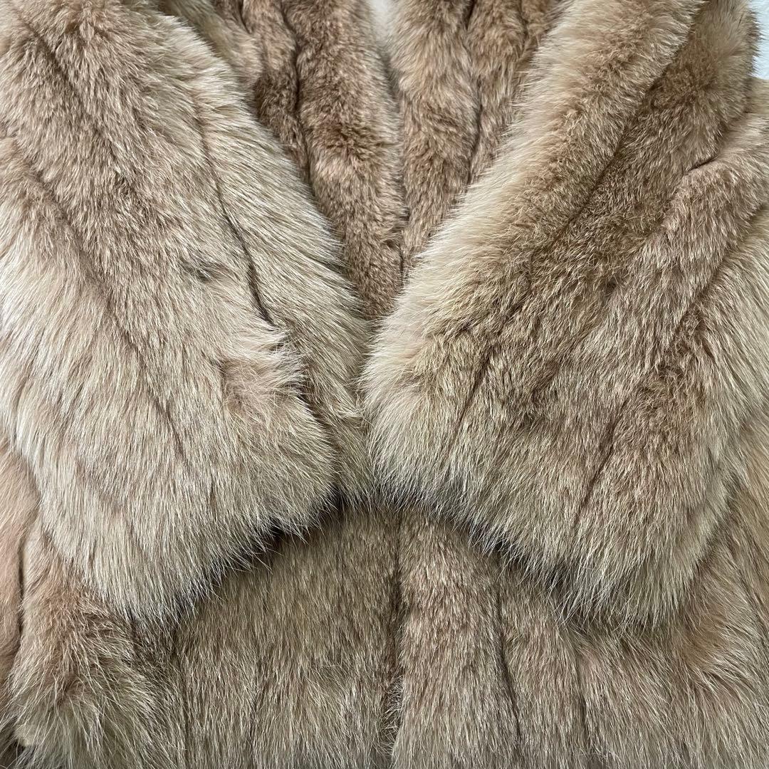 極美品 SAGAFOX ライトブラウン フォックス ファーコート リアル 本毛皮