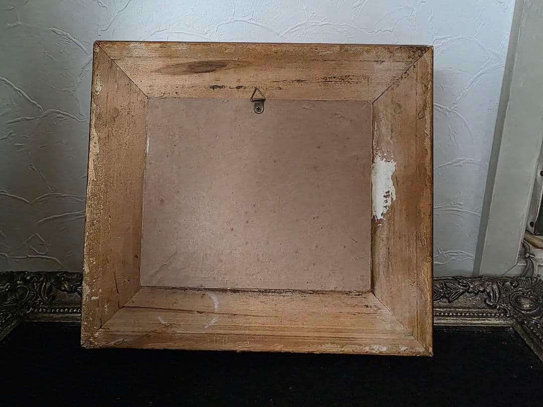 アンティーク　油絵　風景画 金色フレーム 小型