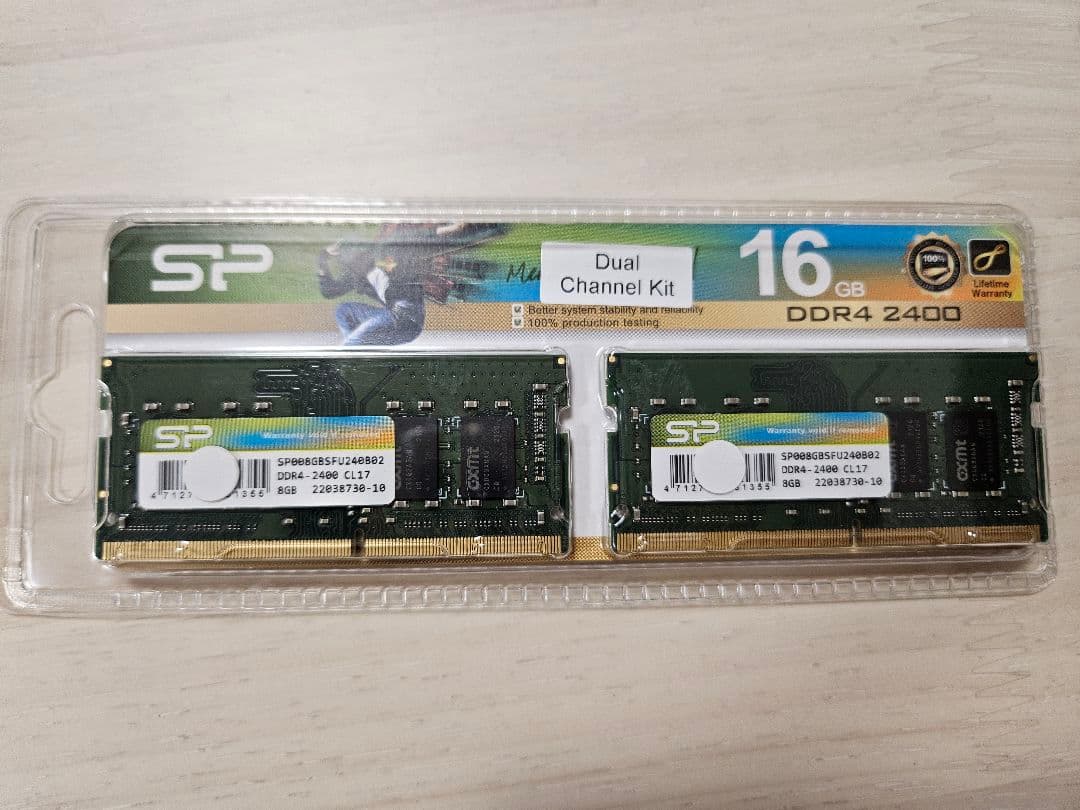 SP 16GB DDR4 2400MHz メモリ 8GB 2枚