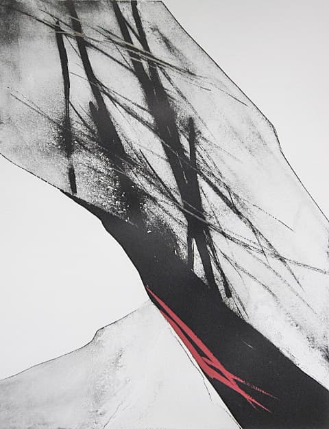 篠田桃紅 【Journey】 1982年 手彩色 リトグラフ