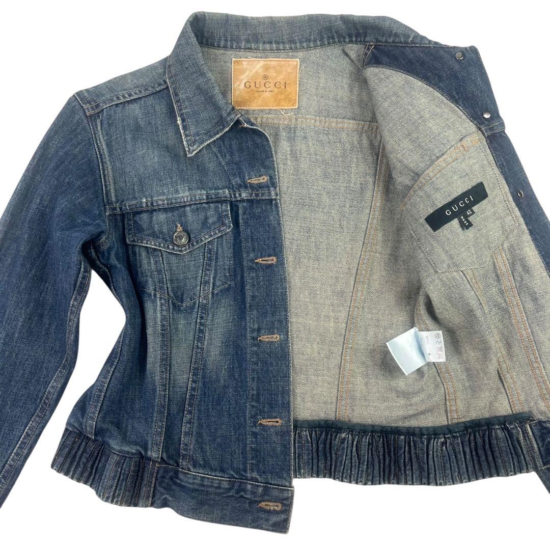 GUCCI デニムジャケット 上着 アウター レディース ブルー カジュアル