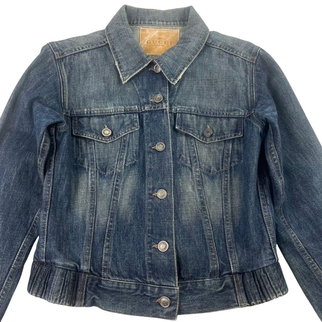 GUCCI デニムジャケット 上着 アウター レディース ブルー カジュアル