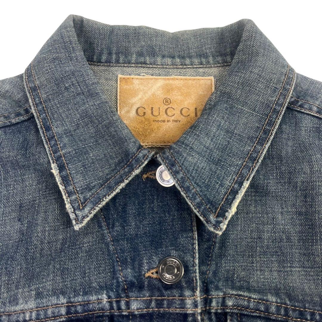 GUCCI デニムジャケット 上着 アウター レディース ブルー カジュアル