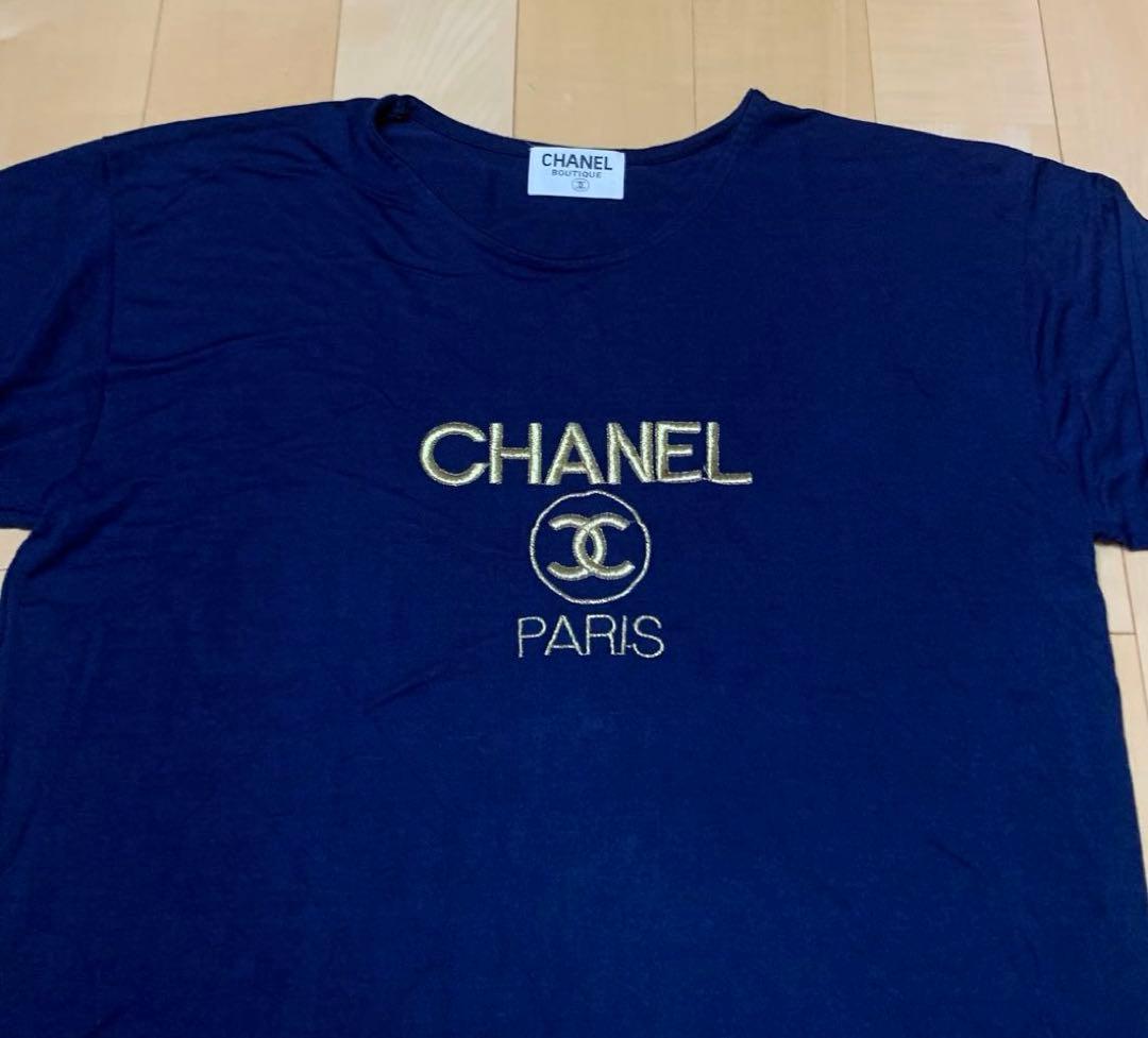 90s CHANEL シャネル ロンT ロゴ