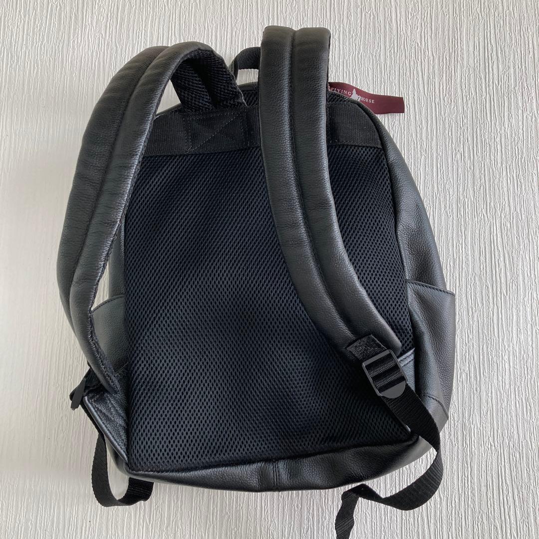 ホースレザー バックパック 黒 FLYING HORSE 馬革 美品 リュック