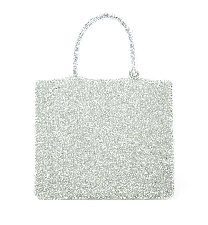 アンテプリマ グリッター スクエア ラージ ワイヤーバッグ　シルバー