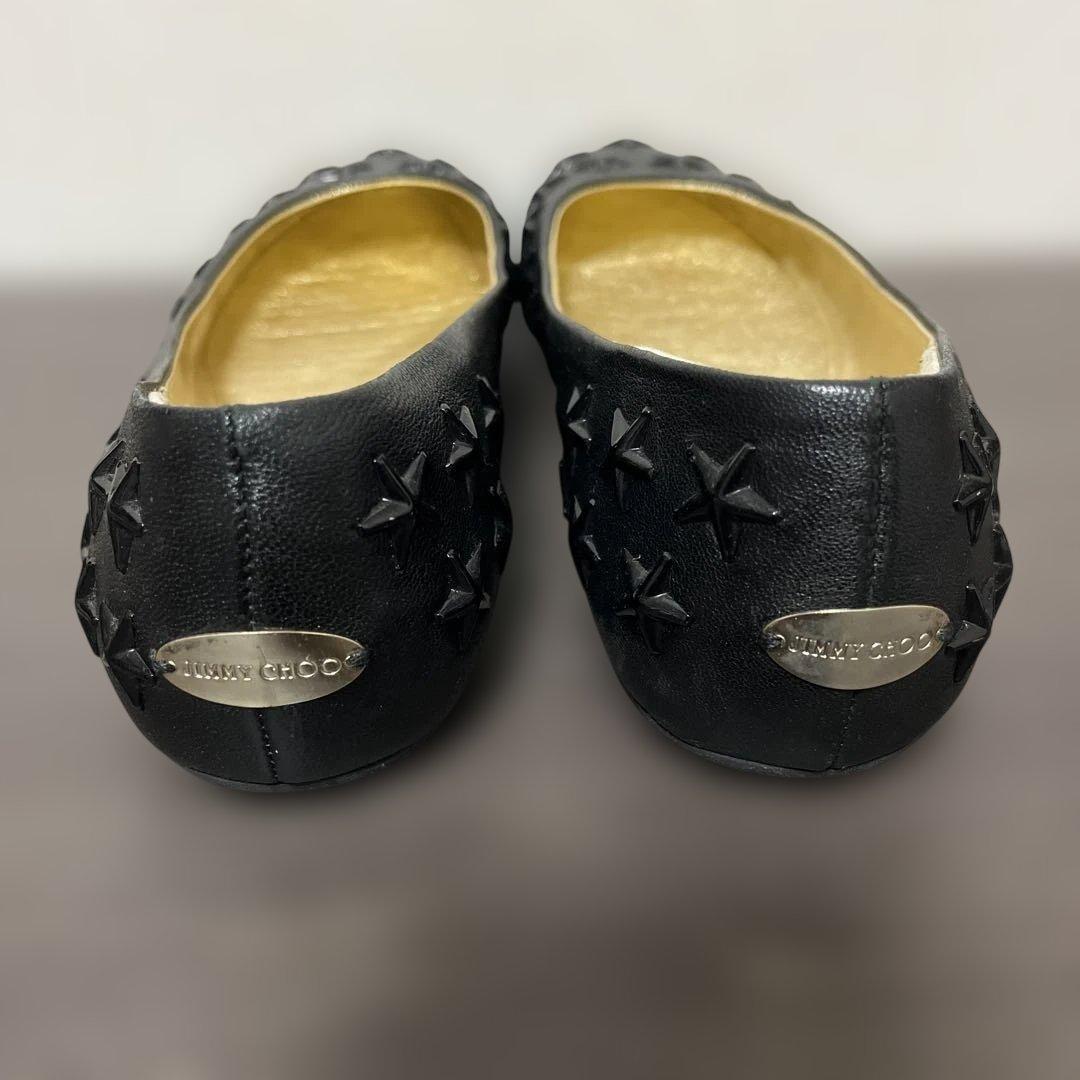 【JIMMY CHOO】ブラック フラットシューズ