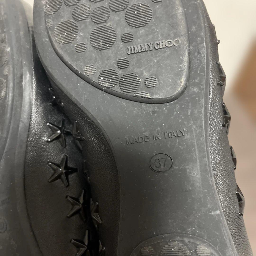 【JIMMY CHOO】ブラック フラットシューズ