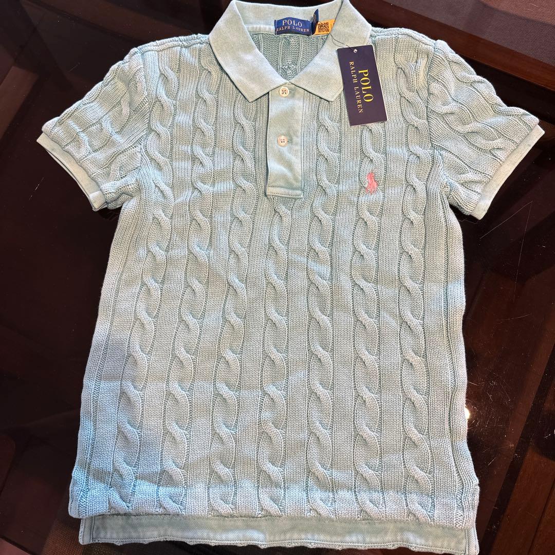 ラルフローレン　 ケーブルニット M ミントグリーン