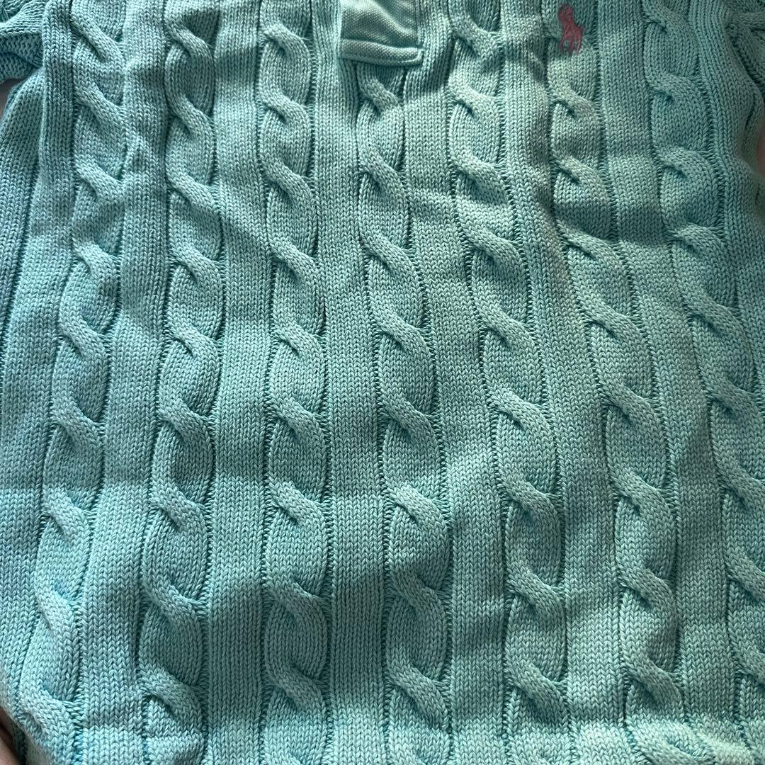 ラルフローレン　 ケーブルニット M ミントグリーン