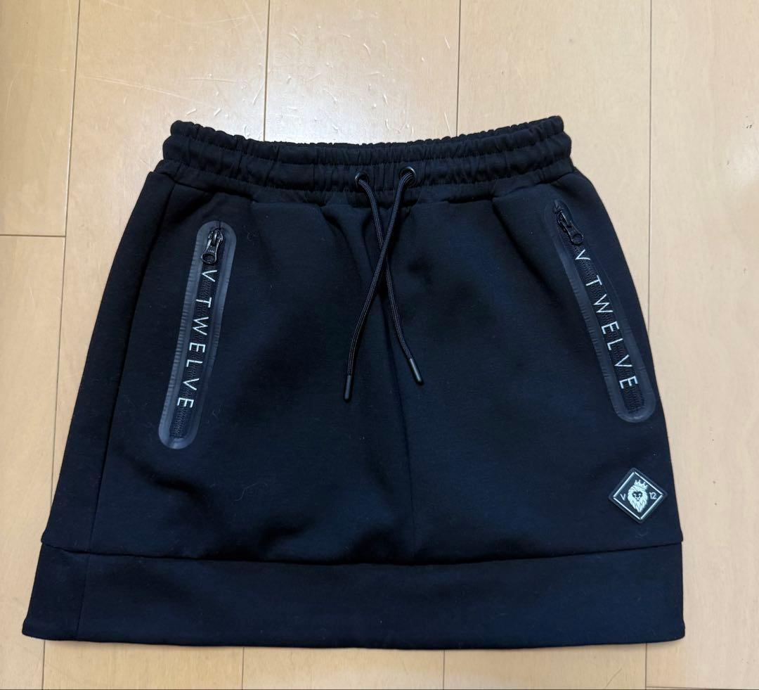 V12 ブラック スウェットスカート