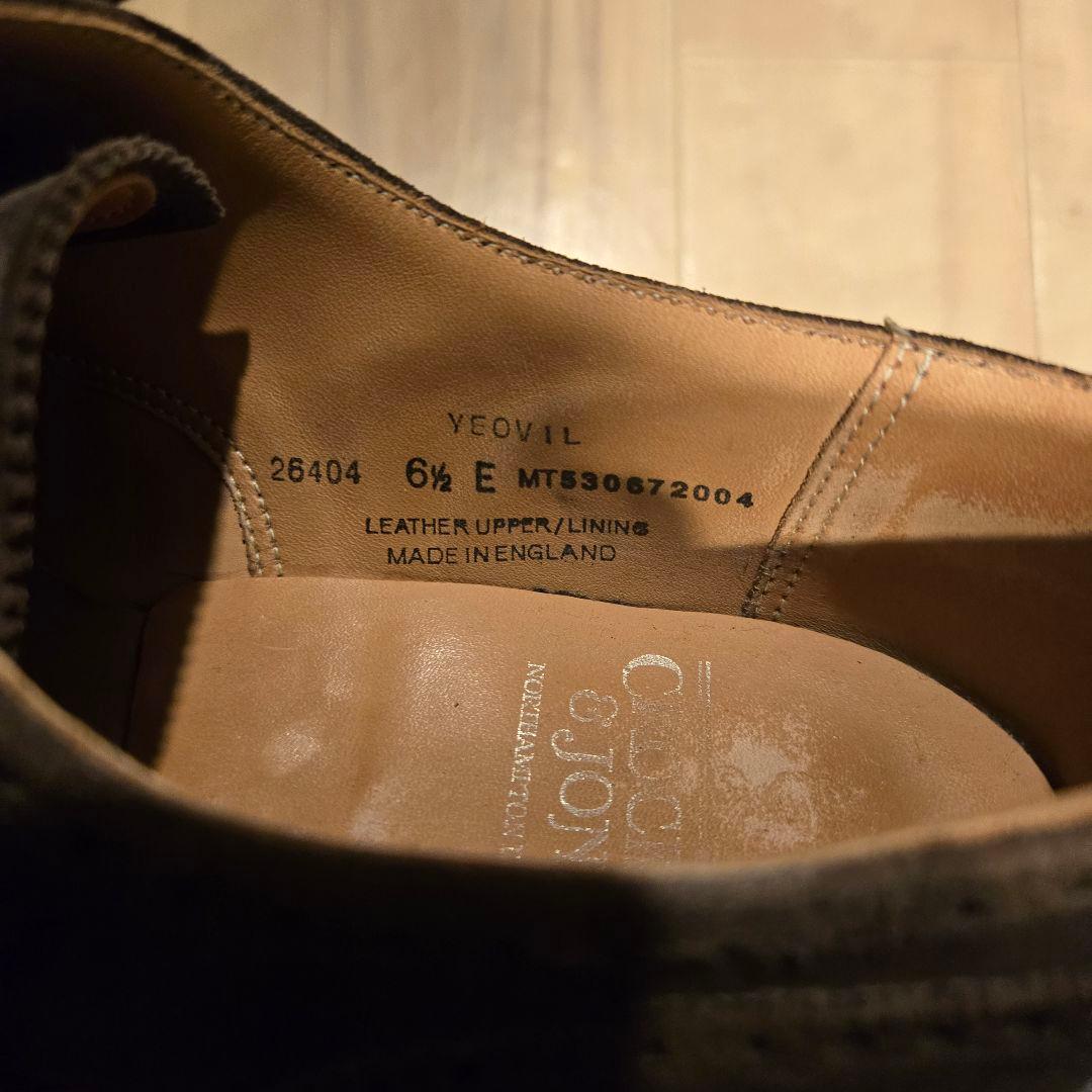 【6 1/2 E】<クロケット&ジョーンズ>スウェード ドレスシューズ