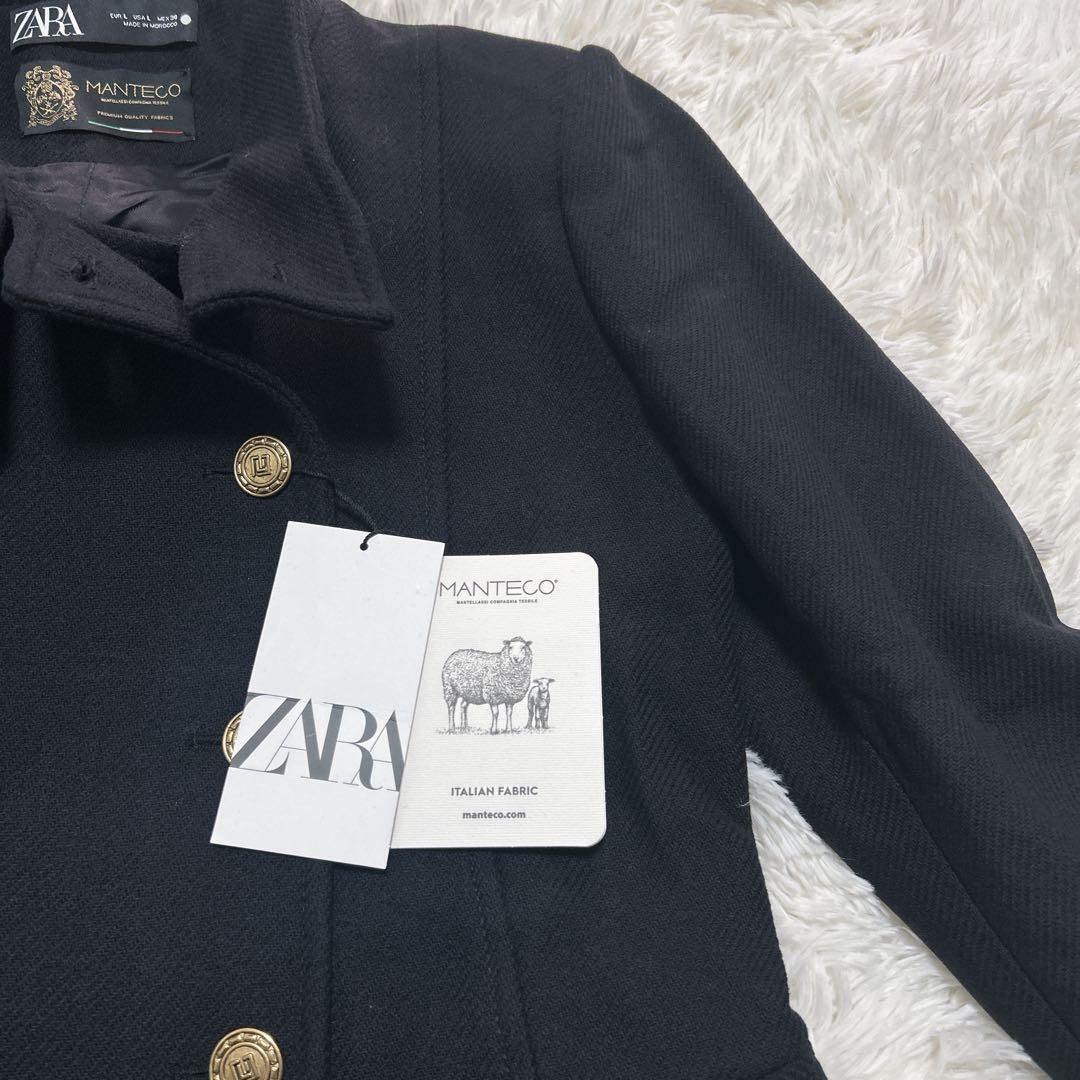 極美品✨ZARA×MANTECO ナポレオンコート 金ボタン ダブル Lサイズ