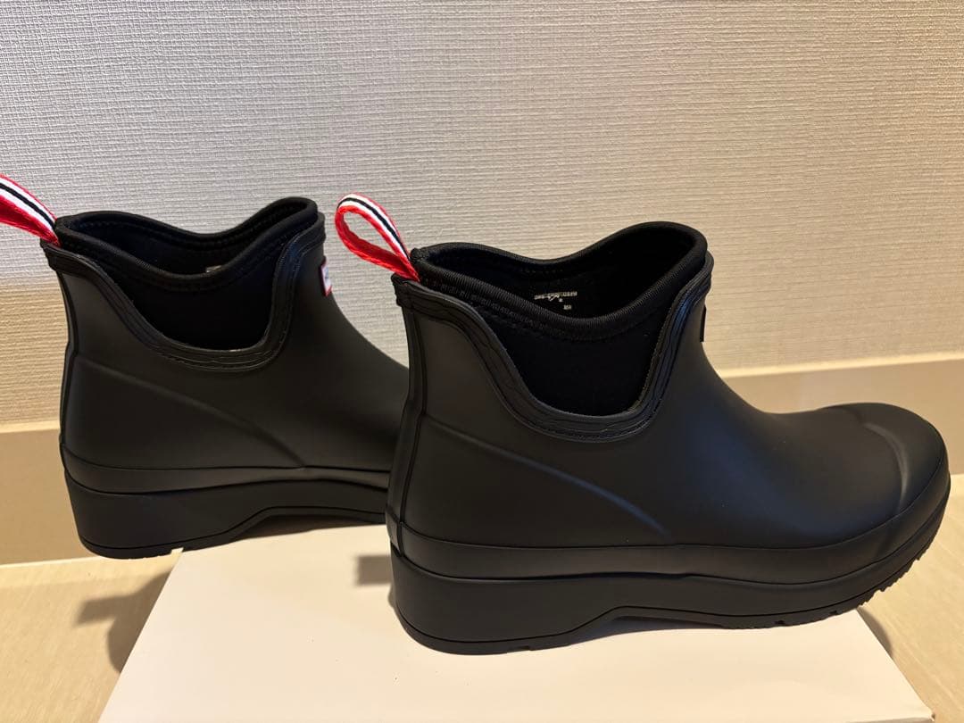 HUNTER ブラック ショートレインブーツ