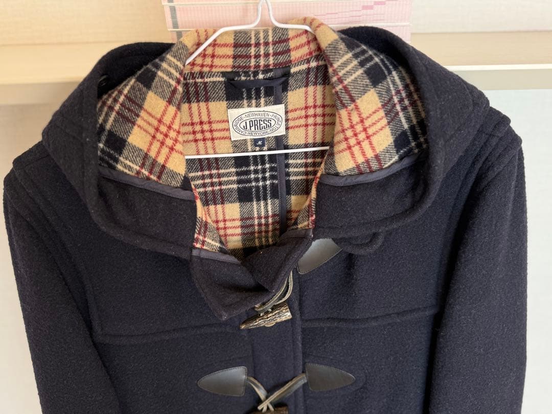 Ｊ.PRESS ネイビー ダッフルコート M フード付き