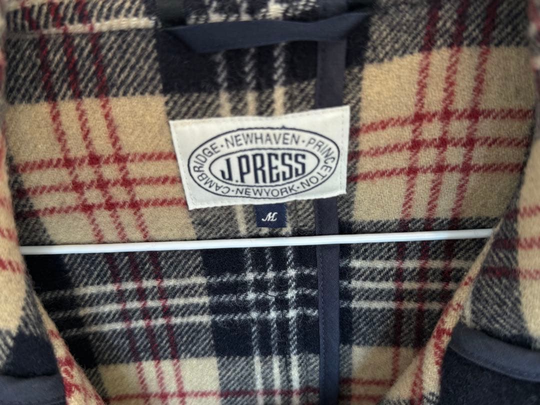 Ｊ.PRESS ネイビー ダッフルコート M フード付き