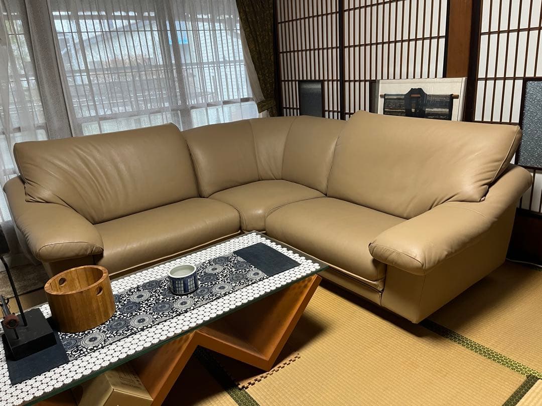ベージュ コーナーソファ 右1点のみ