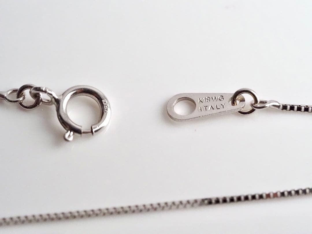 70.イタリア製 K18WG ベネチアン チェーン プレーンネックレス　41cm