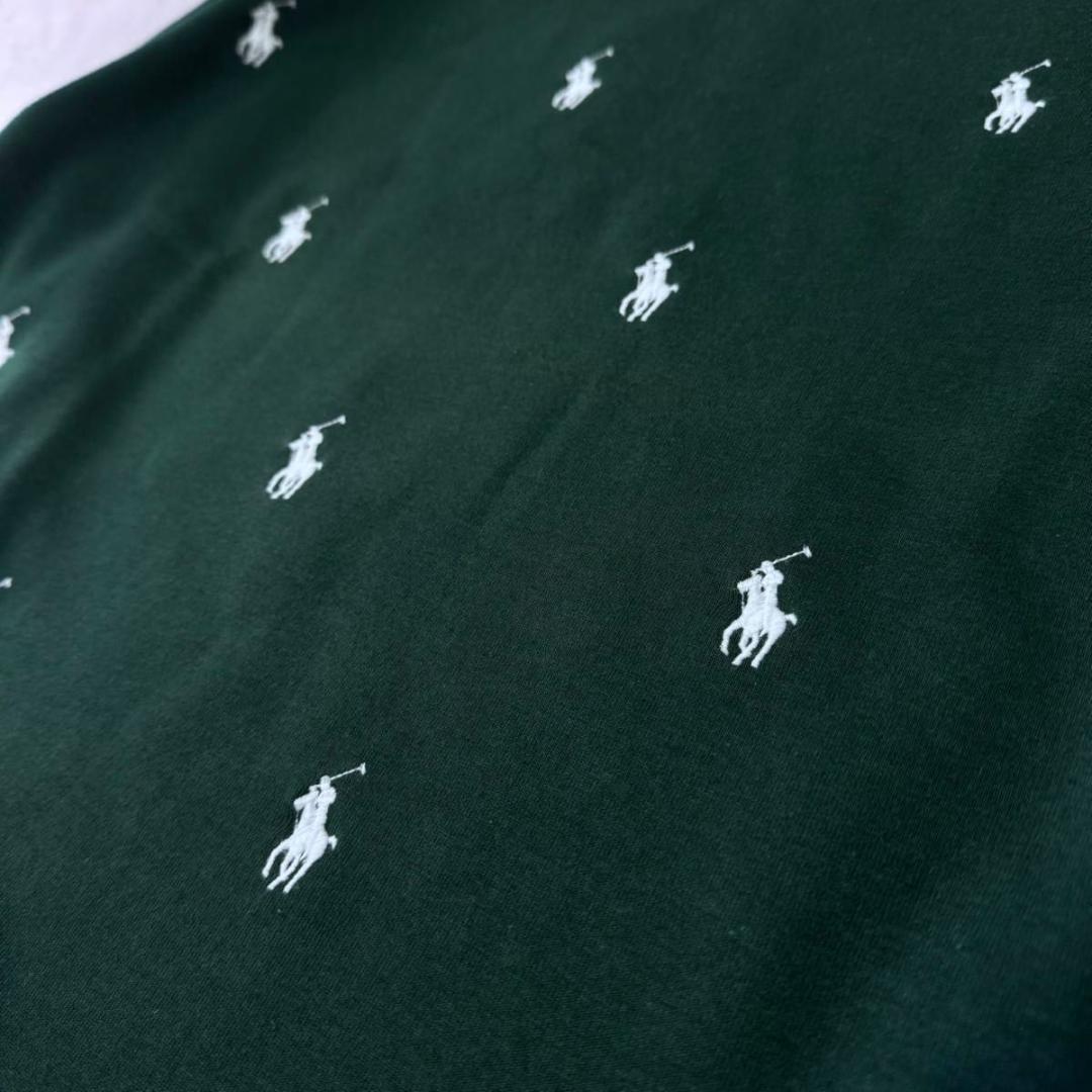 ラルフローレン 刺繍 総柄 XL スウェット トレーナー グリーン系 現行タグ