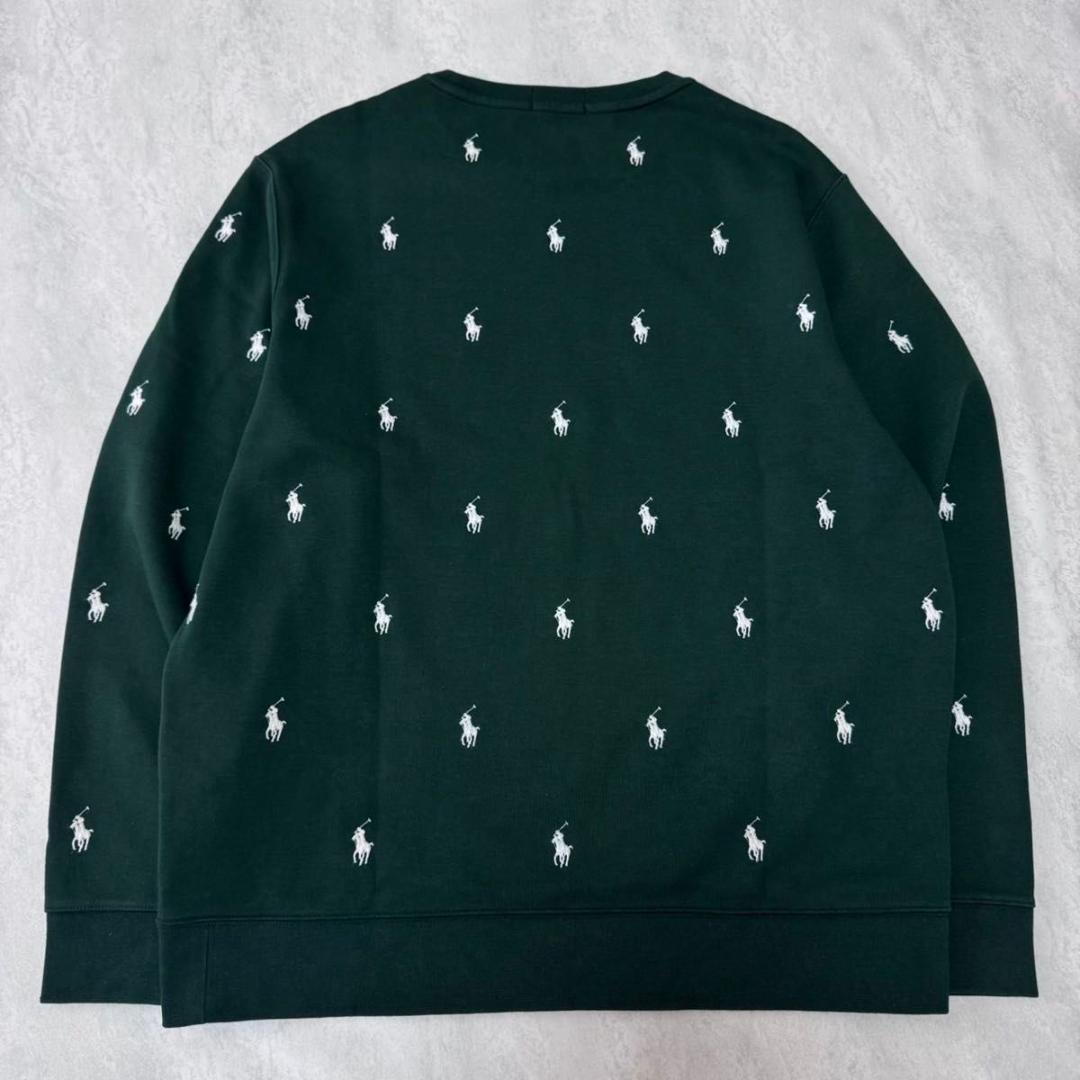 ラルフローレン 刺繍 総柄 XL スウェット トレーナー グリーン系 現行タグ