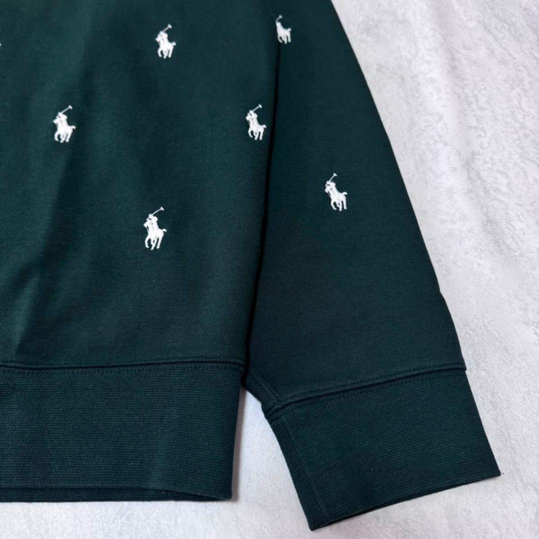 ラルフローレン 刺繍 総柄 XL スウェット トレーナー グリーン系 現行タグ