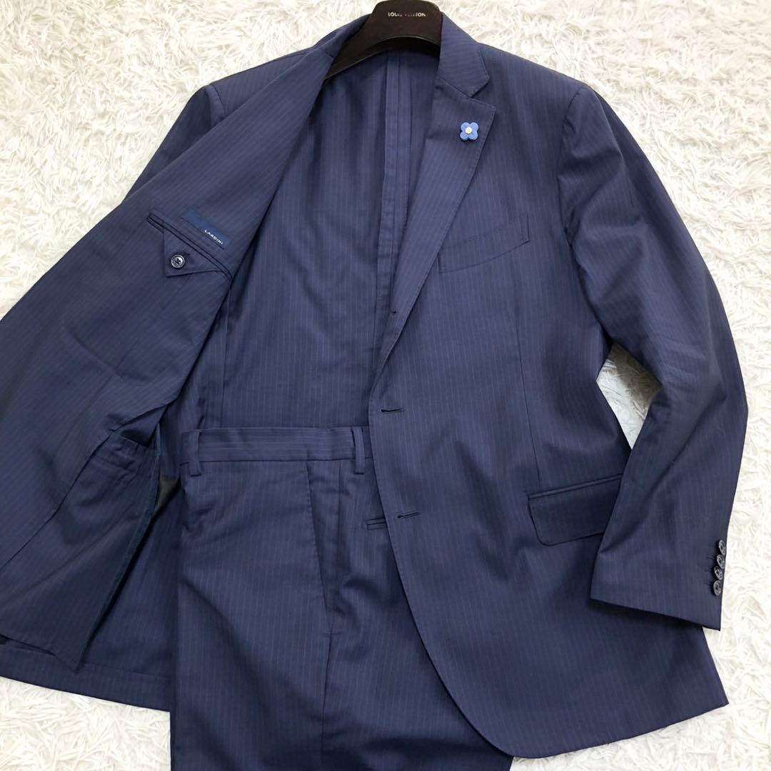 美品✨LARDINI ラルディーニ セットアップ ストライプ ネイビー 56