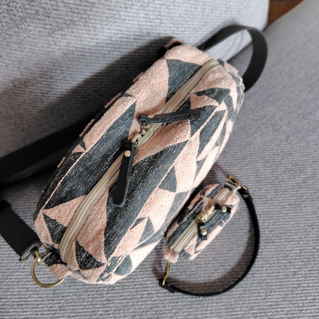 ミナペルホネン両開きカードが入るショルダーバックハンドメイド