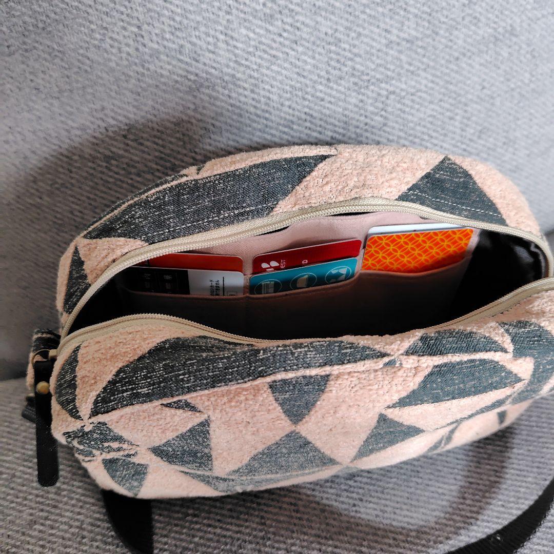 ミナペルホネン両開きカードが入るショルダーバックハンドメイド