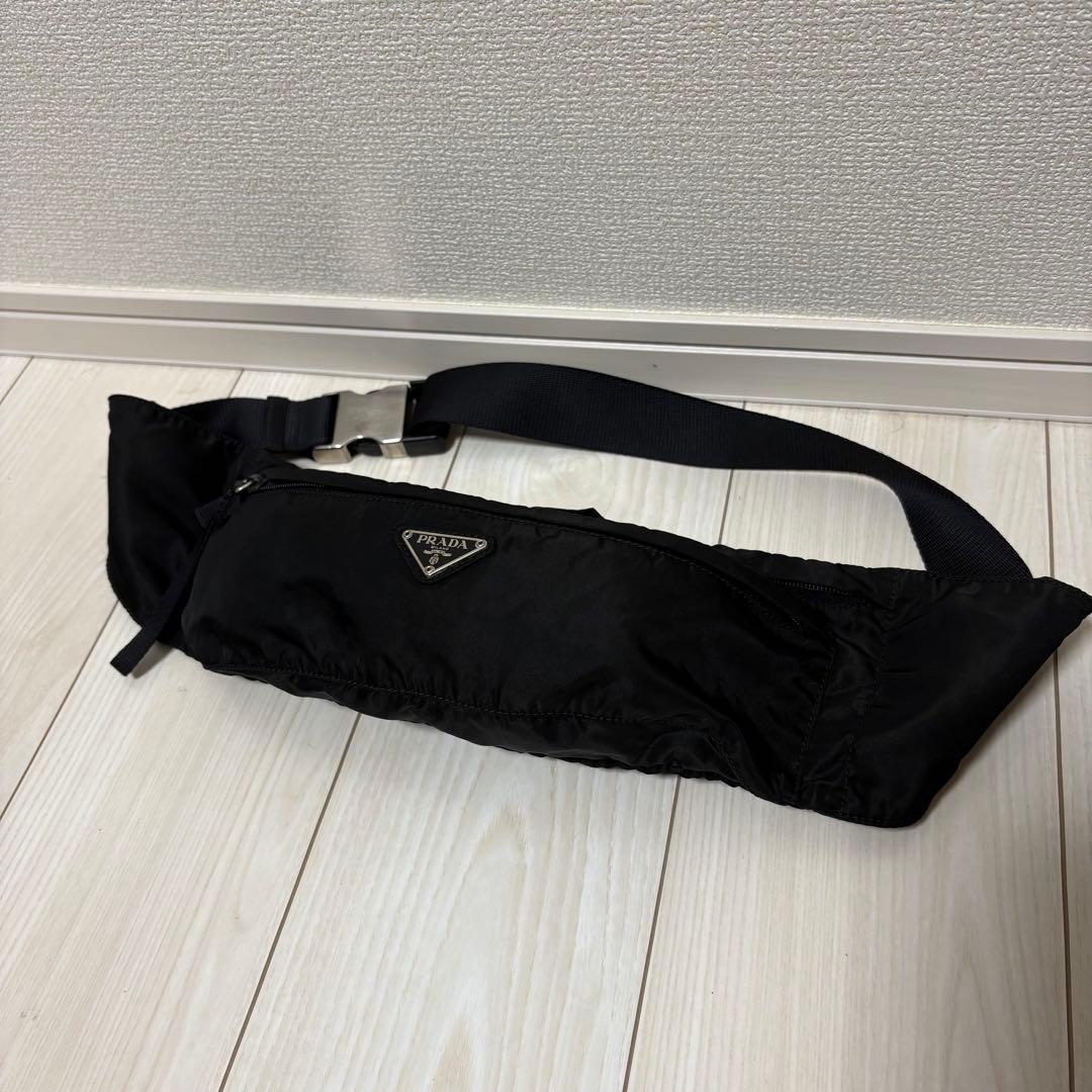 美品 プラダ ウエストバッグ ボディバッグ ナイロン 三角ロゴ