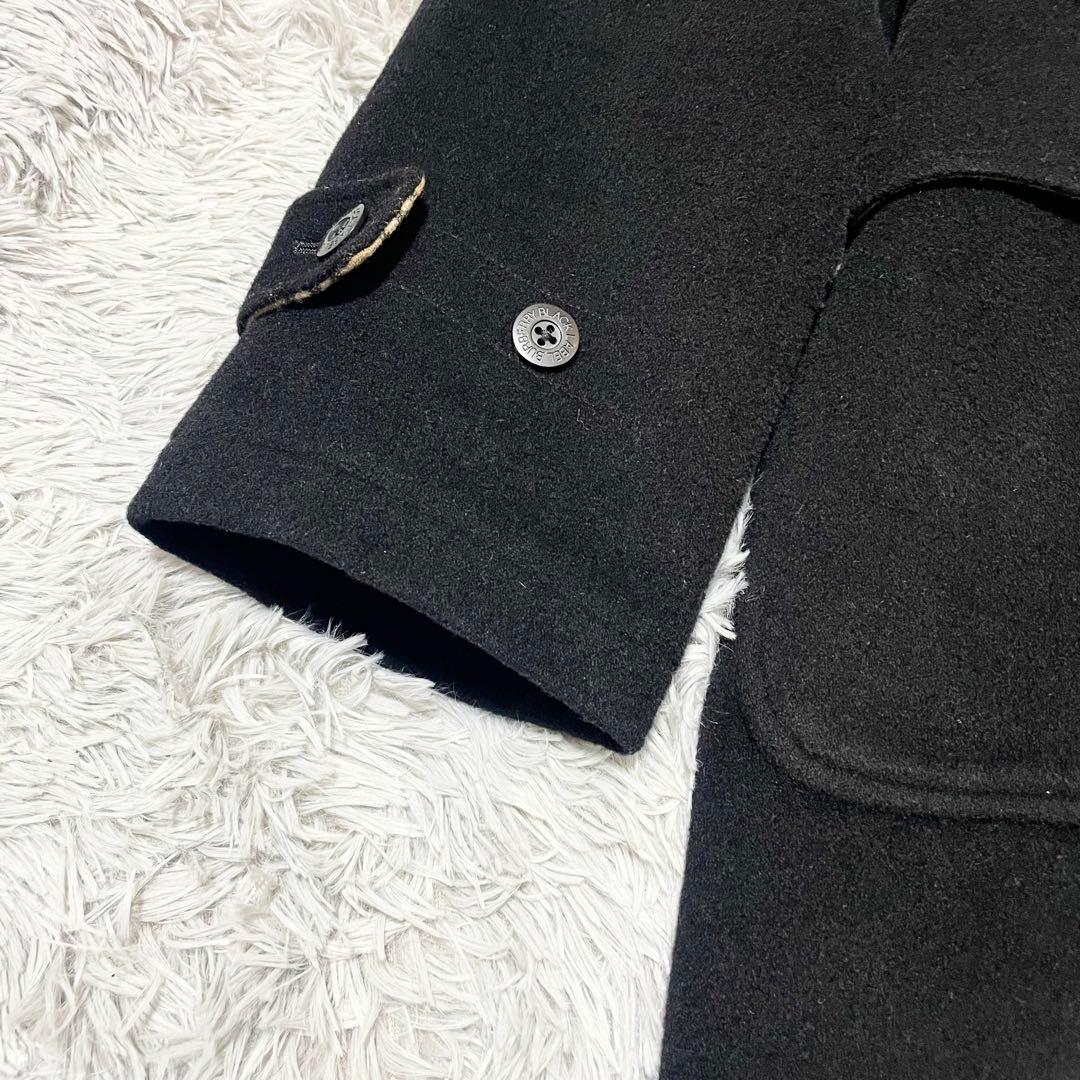 バーバリーブラックレーベル ダッフルコート ロング ノバチェック ブラック L