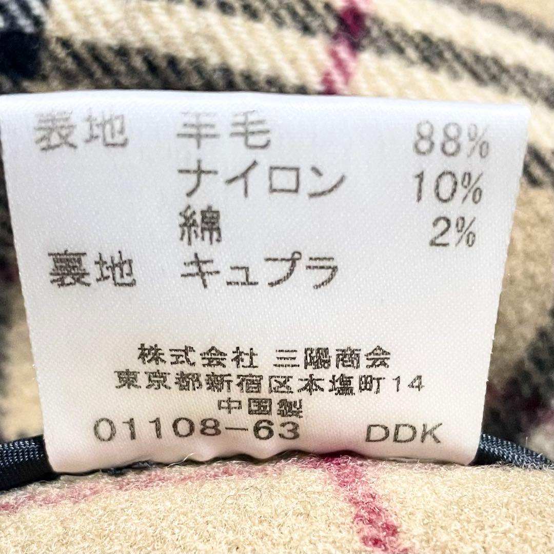 バーバリーブラックレーベル ダッフルコート ロング ノバチェック ブラック L