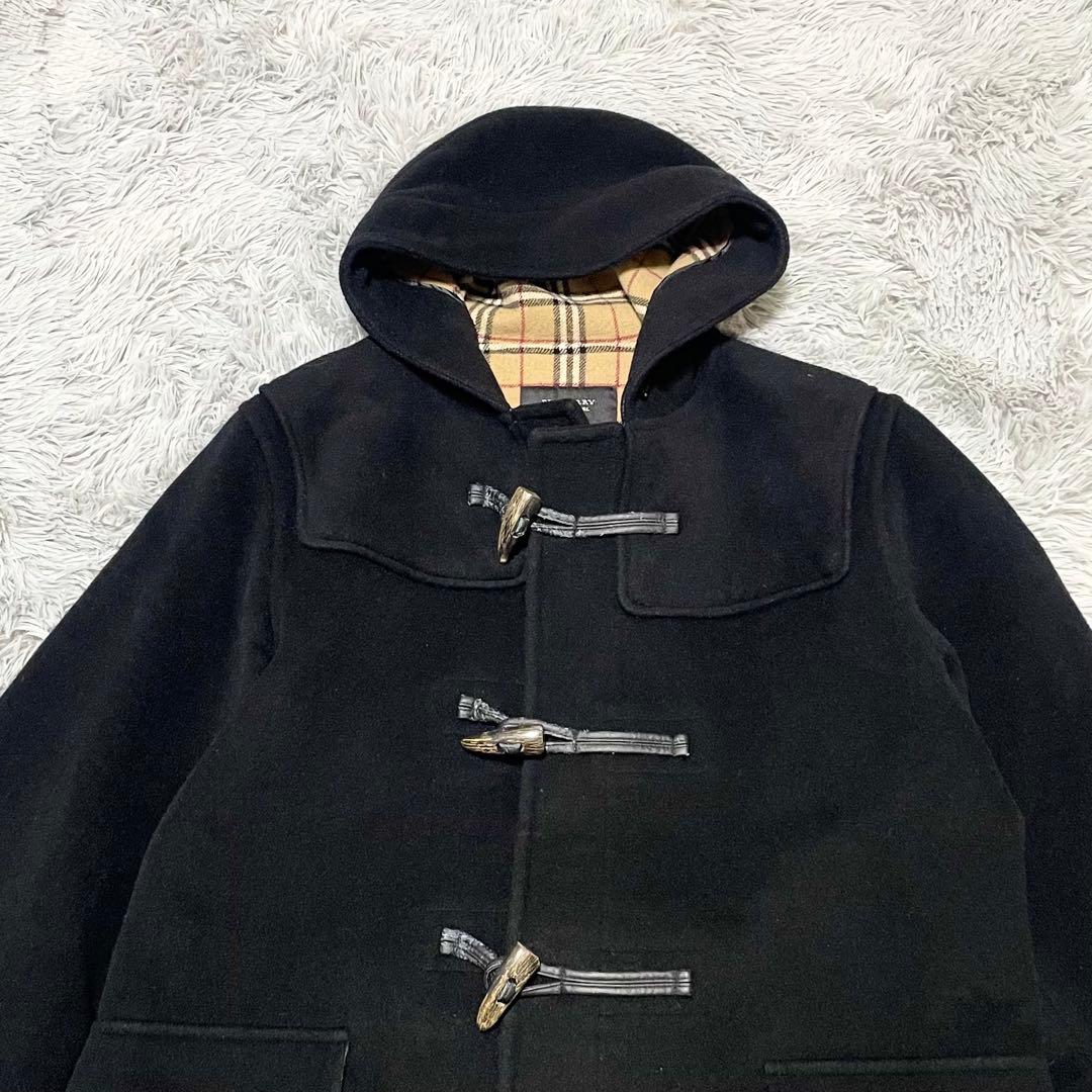 バーバリーブラックレーベル ダッフルコート ロング ノバチェック ブラック L