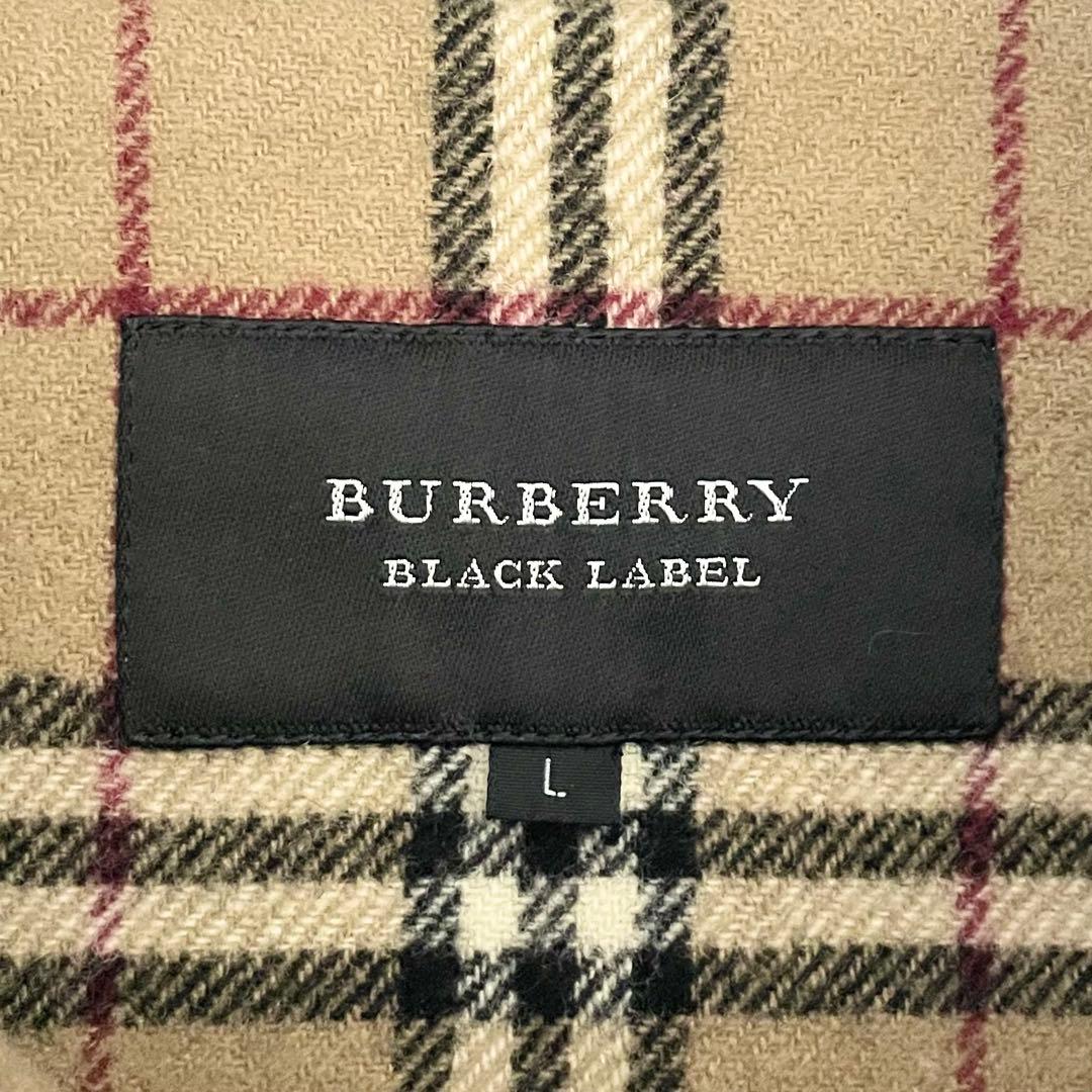 バーバリーブラックレーベル ダッフルコート ロング ノバチェック ブラック L