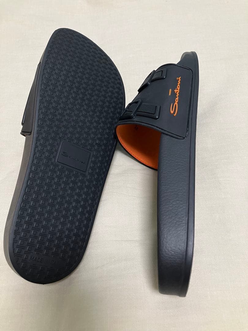 最終値下げ　新品SANTONI サントーニ ブラックサンダル スリッパ