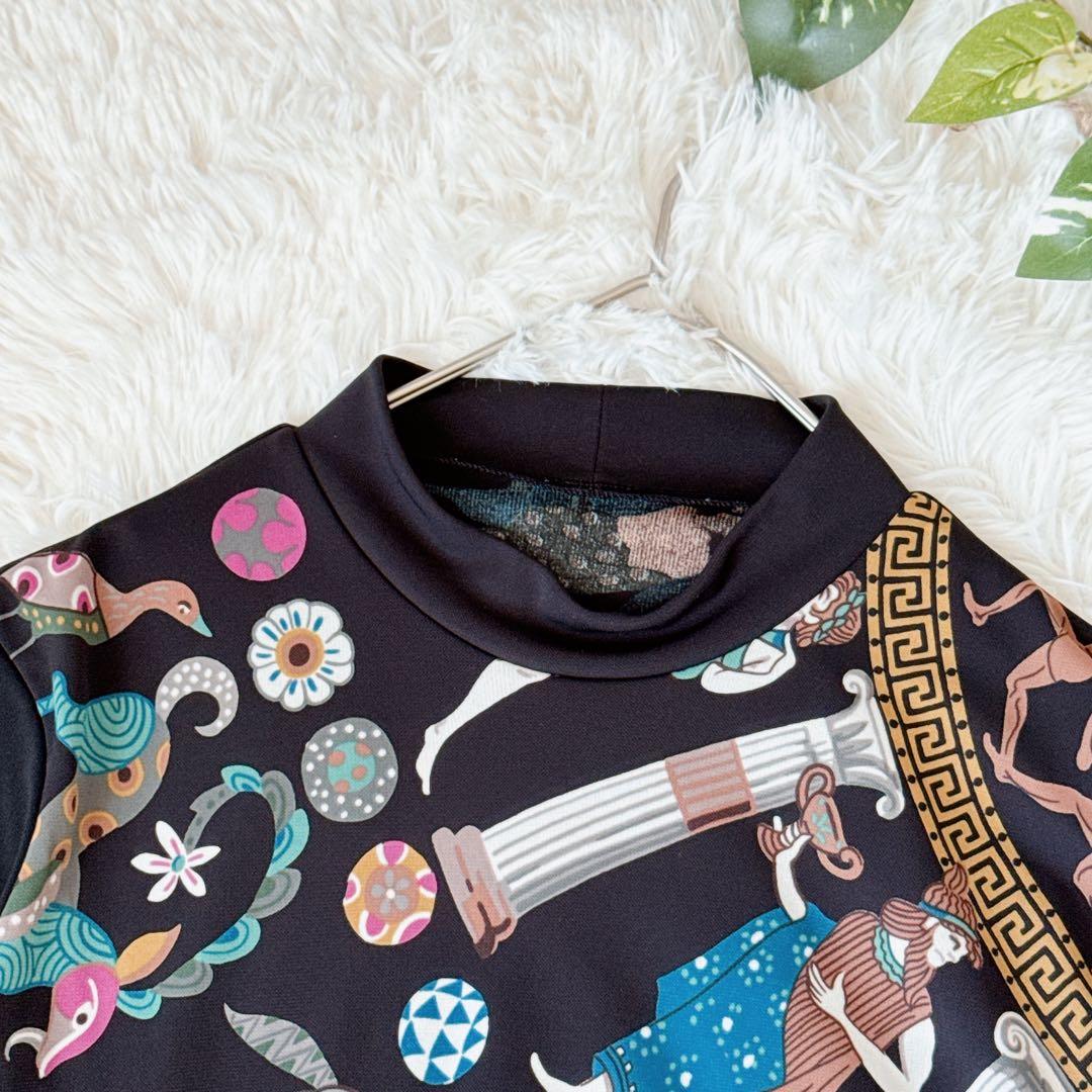 トクコプルミエヴォル★チュニック アニマル 総柄 プリント 長袖 丸襟 日本製