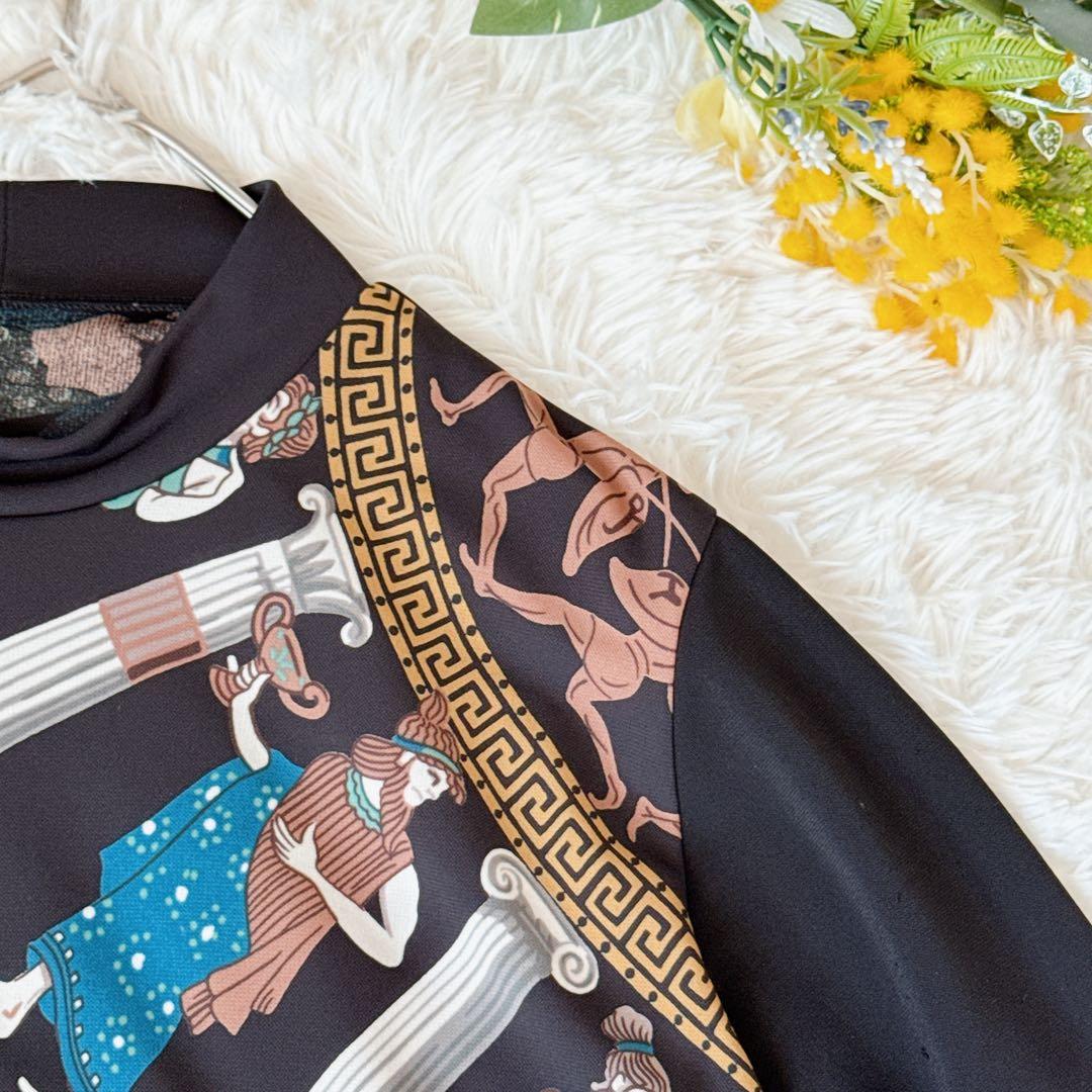 トクコプルミエヴォル★チュニック アニマル 総柄 プリント 長袖 丸襟 日本製