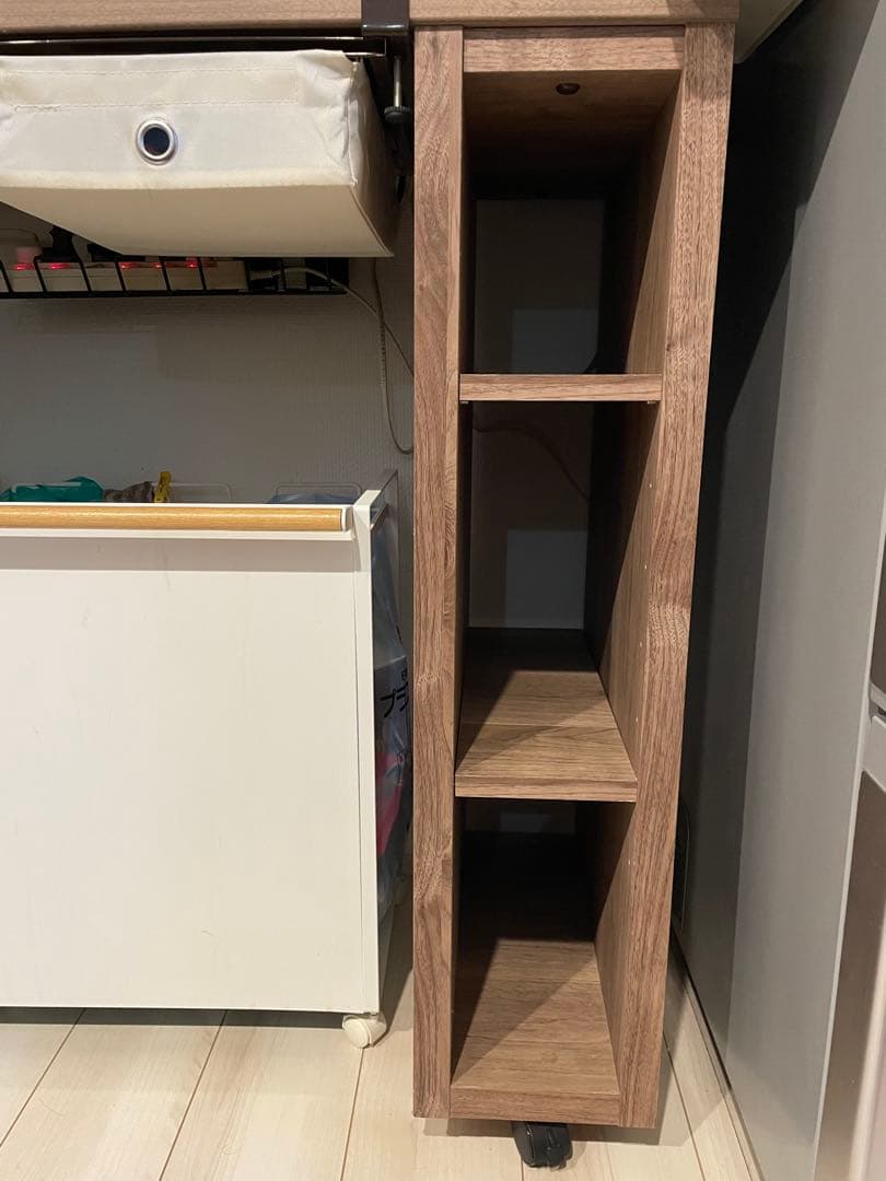 【かめ♡】キッチン収納 簡単に幅調節可能! スライド伸長式カウンター