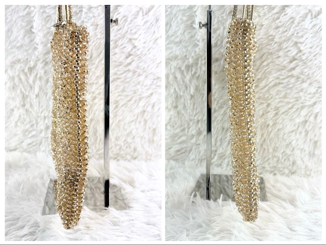 美品✨アンテプリマ ワイヤーバッグ シャンパンゴールド ポーチ付き