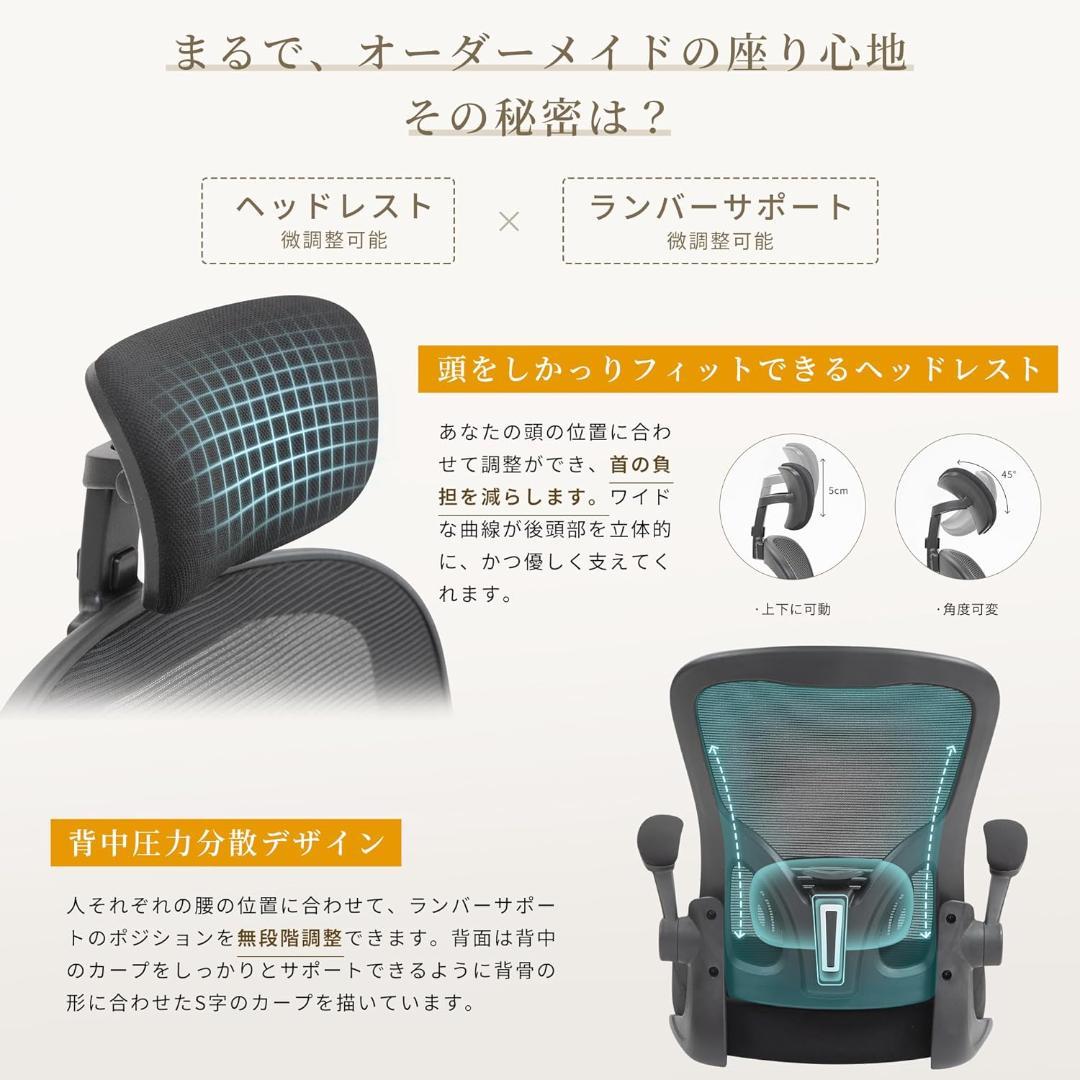 座椅子 回転 イス メッシュ オフイスチェア ゲーミング座椅子 ヘッドレスト調整