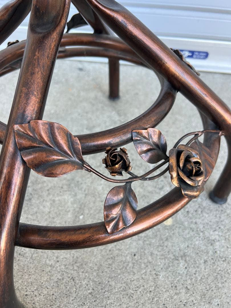 Y*O様 ブロンズ コートハンガー 5フック付き 薔薇のレリーフ　【アンティーク