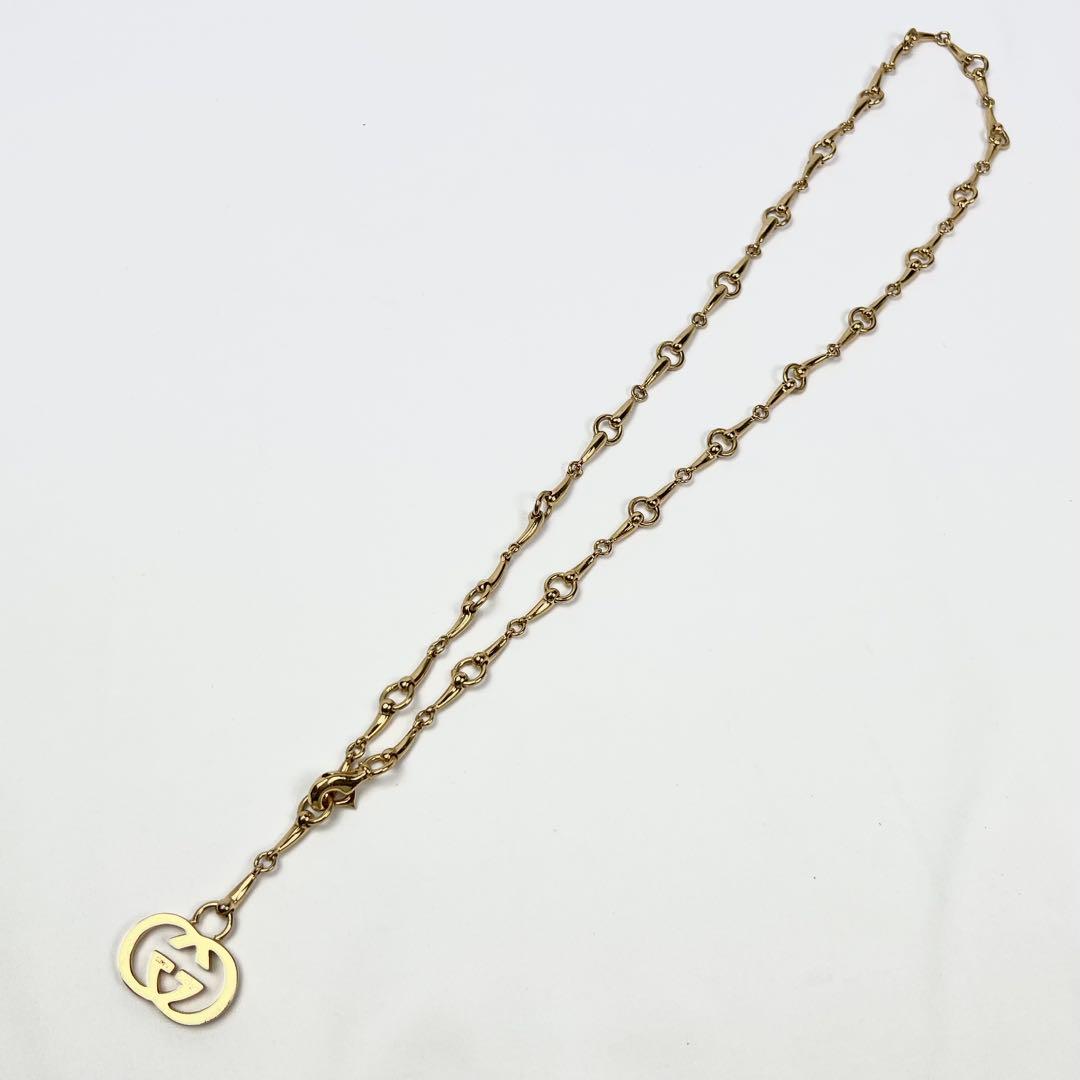 美品 GUCCI チェーンベルト インターロッキング ホースビット ゴールド